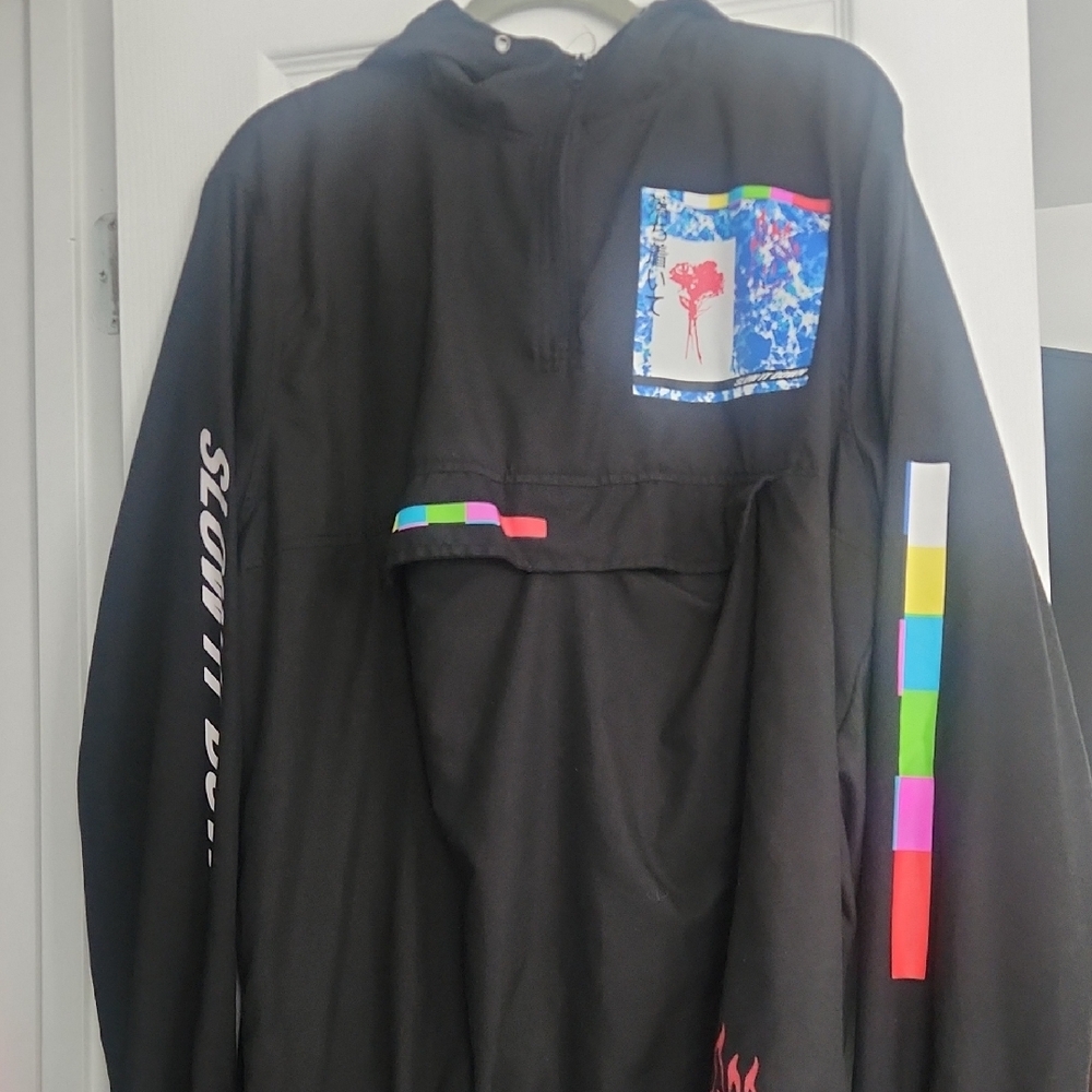 Black Hoodie with Colorful Accents